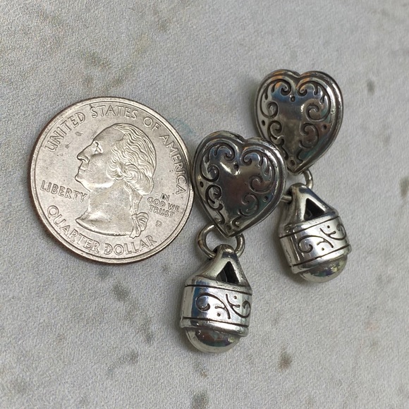 Authentic Brighton Door Knocker Earring Heart - Picture 3 of 3